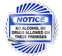 Adesivi per auto con avviso divertente "No Alcohol or Drugs Allowed On These Premises", 10 adesivi scherzi per adulti per la tua auto (12 x 18 cm)