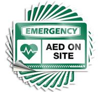 Adesivi per auto con scritta "Emergency Aed On Site", 10 pezzi, cartelli per decorare la casa, confezione di adesivi per auto (12 x 18 cm)