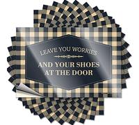 Adesivi per auto, con scritta "Leave You Worries and Your Shoes at The Door", 10 adesivi per elmetti e decalcomanie per cassetta degli attrezzi (6 x 9 cm)
