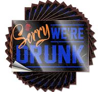 Adesivi per auto da uomo, con scritta "Sorry We're Drunk", 10 pezzi, adesivi per auto con uomo (6 x 9 cm)