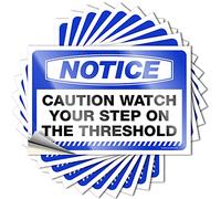 Adesivi per auto divertenti avviso attenzione guarda il tuo passo sulla soglia adesivi 10 pezzi adesivi adesivi per auto cartelli bar per la decorazione della casa (12 x 18 cm)