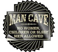 Adesivi per auto divertenti con le regole della grotta dell'uomo, 10 pezzi, adesivi scherzi per adulti per la tua auto (6 x 9 cm)