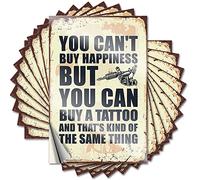 Adesivi per auto e decalcomanie You Can't Buy Happiness But Can A Tattoo Funny Sticker 10 pezzi adesivi per attrezzi adesivi cattivi per adulti (6 x 9 cm)