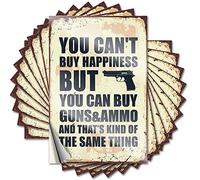 Adesivi per auto e decalcomanie You Can't Buy Happiness But Can Guns&Ammo adesivi divertenti 10 pezzi adesivi per finestrini auto (6 x 9 cm)