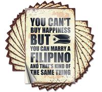 Adesivi per auto e decalcomanie You Can't Buy Happiness But Can Marry A Filipino Funny Sticker 10 pezzi adesivi per attrezzi adesivi cattivi per adulti (12 x 18 cm)