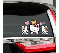 Adesivi per auto impermeabili e resistenti ai raggi UV a tema Hello Kitty - Simpatici adesivi per esterni a cartoni animati del marchio Sanrio per coprire graffi grande,piccoloPolicloruri di vinile