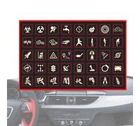 Adesivi per auto interni, adesivi per pulsante auto, 40 x adesivi luminosi decorativi per pulsanti, decalcomanie per console centrale, parti di ricambio resistenti all'usur