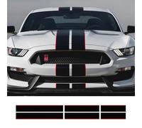 Adesivi per Auto per Ford Mustang GT500 GT350 GT,Porta Auto Entrambi i Lati Gonna Striscia Adesivi,Baule Posteriore,A-Black+Red