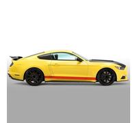 Adesivi per Auto per Mustang 2015-2025 GT V8,Porta Auto Entrambi i Lati Gonna Striscia Adesivi,Baule Posteriore,C-Red