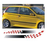Adesivi per auto- Strisce laterali con bandiera a scacchi per auto - Accent 01