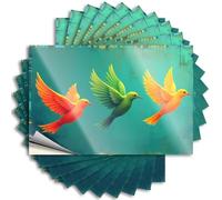 Adesivi per auto Tre uccelli colorati che volano in formazione. 10 adesivi divertenti per auto (8 x 12 cm)