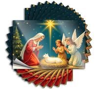 Adesivi per auto Un presepe con Maria, Giuseppe e un angelo che adora il bambino Gesù. Adesivi 10 adesivi divertenti per auto (8 x 12 cm)