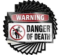 Adesivi per auto Warning Danger of Death Funny Sticker 10 pezzi Hardhat adesivi e decalcomanie adesivi cassetta degli attrezzi (8 x 12 cm)