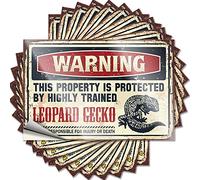 Adesivi per auto Warning This Property is Protected by A Highly Trained Leopard Gecko Funny Sticker 10 pz decalcomanie per auto accessori auto (6 x 9 cm)