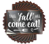 Adesivi per auto Y'all Fall All Come Eat: A Rustic Dining Invitation Sign Stickers 10 pezzi divertenti adesivi per auto con scritta "Man Cave Sign Funny" (12 x 18 cm)