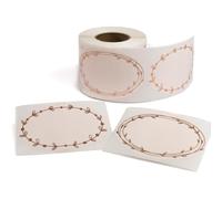 Adesivi per barattoli e coperchio resistenti all'olio Monest - Pantry/Etichette di spezia e bottiglie di dispensa (fiore in oro rosa 2x3)