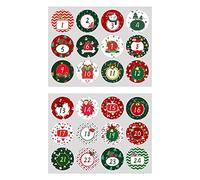 Adesivi per Calendari 'Avvento di Natale, Adesivi con Numeri di Natale, Adesivi per Calendario 'Avvento per Bomboniere Natalizie Decorazione di Etichette per Dolci Artigianali