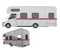 Adesivi per CAMPER in VINILE STRISCE da 10 METRI grafiche Adesivi Decalcomanie CAMPER VAN ROULOTTE Horsebox fasce adesive camper - grafica 29 - decorazione camper e roulottte kit completo (ROSSO)
