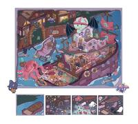 Adesivi per casa in miniatura, adesivi 3D effetto terrore, adesivi creativi a tema horror, etichette decorative spettrali per album di ritagli con texture realistica, forniture artigianali per feste