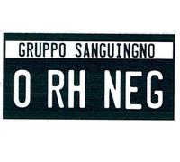 ADESIVI PER CASCO GRUPPO SANGUIGNO - 0 RH NEG - DIM. 5,0x2,5 cm