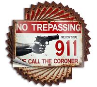 Adesivi per cassetta degli attrezzi, con scritta "No Trespassing We Call The Coroner", 10 pezzi, adesivi per auto (6 x 9 cm)