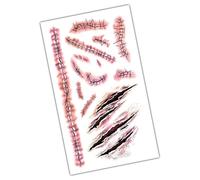 Adesivi per cicatrici horror, decalcomania facciale per Halloween terrore