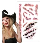 Adesivi Per Cicatrici Horror, Decalcomania Facciale Per Halloween Terrore | Adesivi Per Decorazioni Per Feste Di Halloween,Simulazione, Decorazione Per Il Trucco Del Corpo, Decalcomanie Per Il Viso, O