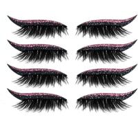 Adesivi per Ciglia, 4 Paia di Adesivi Riutilizzabili per Eyeliner E Ciglia, Contorno Istantaneo E Trucco Lucido per Gli Occhi, Adatto per Le Donne per Truccarsi Rapidamente, Pink