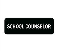 Adesivi per consigliere scolastico, 25,4 x 7,6 cm, placca acrilica con forti adesivi per porta, ufficio, affari, esterni, lettere bianche su sfondo nero