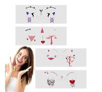 Adesivi per costumi, adesivi temporanei di Halloween, Adesivo cosplay creativo, 4 adesivi impermeabili per il viso di Halloween, decorazioni per il viso con macchie di sangue finte di fantasmi per fes