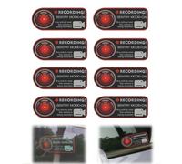 Adesivi per Dash Cam, avviso presenza Dashboard Camera a bordo veicolo, per indicare la presenza videocamera in sentry mode, in vinile, 8 pz