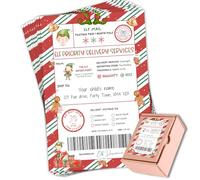 Adesivi per etichette di spedizione elfo, confezione da 5 adesivi modificabili per posta al Polo Nord di Babbo Natale ed elfi, etichette natalizie magiche, timbri personalizzati per consegna di Babbo