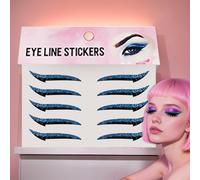 Adesivi per eyeliner riutilizzabili | Patch per ciglia ombretti | GUE CELLE SCELLA SEMPRE | 10 pezzi adesivi per il trucco per gli occhi impermeabili, striscia di ombretti di lunga durata per le mogli