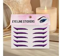 Adesivi per eyeliner riutilizzabili | Patch per ciglia ombretti | GUE CELLE SCELLA SEMPRE | 10 pezzi adesivi per il trucco per gli occhi impermeabili, striscia di ombretti di lunga durata per le mogli