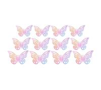 Adesivi per farfalle 3D, decalcomanie sulla parete della farfalla - adesivi per farfalle 3D e bastoncini - Arte della casa per ragazze, squisita decorazione da parete multifunzionale