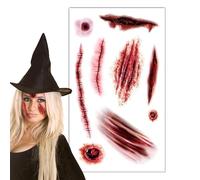 Adesivi per ferite cicatriziali, adesivi per feste di Halloween | Adesivi per terrore di Halloween, simulazione, decorazione per il trucco del corpo, adesivi per il viso, puntelli per cosplay di