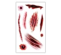 Adesivi per ferite da cicatrice - Decalcomanie per adesivi per tatuaggi di Halloween | Decalcomania facciale di Halloween del terrore | Adesivi per feste di Halloween | Simulazione, decorazione per il