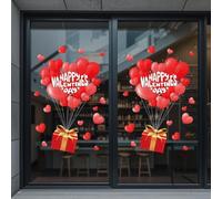 Adesivi per finestra a forma di cuore per San Valentino, decalcomanie | Adesivi riutilizzabili in PVC con cuori rossi su entrambi i lati per decorazioni per la casa e l'aula.