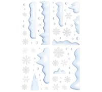Adesivi Per Finestre Con Cartone Animato Di Natale - 4 Pezzi Pvc Statici Con Stampe Sospese In Neve | Decalcomanie Di Per Le Vacanze Riutilizzabili Per Il Negozio Di Officine Della Scuola Domest