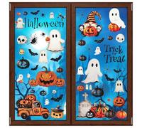 Adesivi per finestre di Halloween, 8 pezzi, fantasmi, zucche, decorazione per finestre di Halloween, decorazione per la casa, feste, negozi, finestre in vetro