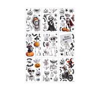 Adesivi per finestre di Halloween | Decorazione artistica 3D spettrale | Scheletro in vinile con impronte di mano e piede sanguinoso | per casa incantata festa di Halloween casa porta finestra