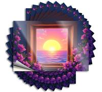 Adesivi per finestrini auto, motivo: tramonto serenità attraverso la finestra, 10 adesivi per la tua auto, divertenti cartelli alcolici (12 x 18 cm)