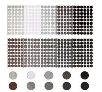 Adesivi per fori per viti, impermeabili, 21 mm, struttura in legno, tappi per abbellire mobili in legno di quercia grigia, da bianco chiaro a grigio scuro nero, 10 colori