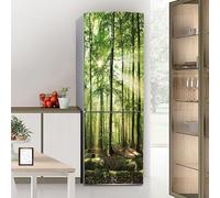 Adesivi per frigorifero, Adesivo for frigorifero Copertura completa for porta del Coperture for pelli Adesivi murali for decalcomanie da cucina, Boschi verdi Luce solare Albero naturale(S: 60x150 cm)