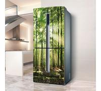 Adesivi per frigorifero, Adesivo for frigorifero Copertura completa for porta del Coperture for pelli Adesivi murali for decalcomanie da cucina, Boschi verdi Luce solare Albero naturale(L: 100x180 cm)