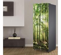 Adesivi per frigorifero, Adesivo for frigorifero Copertura completa for porta del Coperture for pelli Adesivi murali for decalcomanie da cucina, Boschi verdi Luce solare Albero naturale(M: 60x180 cm)