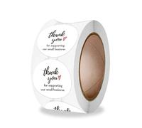 Adesivi per Goffratura 100-500 etichette adesive bianche di ringraziamento, sigilli for piccole imprese, rotonde, in carta kraft(QY1077-500pcs)