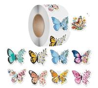 Adesivi Per Goffratura 500 pezzi/1 rotoli 3,8 cm/1,5 pollici farfalla fiore a forma di adesivo decorazione scatola regalo etichetta adesiva cancelleria Per Goffratura Metallizzato(1.5inch 3)