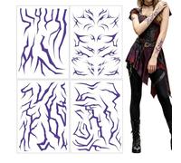 Adesivi per il Corpo | Decalcomanie A Tema Anime A Lunga Durata - Adesivi per il Viso di Halloween | per le Donne i Ragazzi le Ragazze i Giovani gli Adolescenti lo Stomaco la Vita le Braccia la Schien