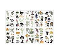 Adesivi Per Il Corpo Di Halloween - Colorati Adesivi Luminosi Di Halloween | 10x Decale Di Glow Cinetto Cinetto | 3.15x5.91 Pollici Decal Corporeo Per Bambini | Tatuaggi Temporanei Per Bambini, Trucco